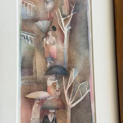 LOT 437F: Signed 1979 “Birth” & Framed Watercolor Artwork