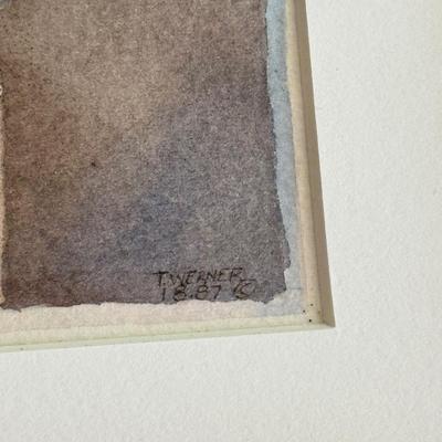 LOT 437F: Signed 1979 “Birth” & Framed Watercolor Artwork