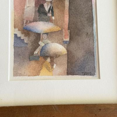 LOT 437F: Signed 1979 “Birth” & Framed Watercolor Artwork