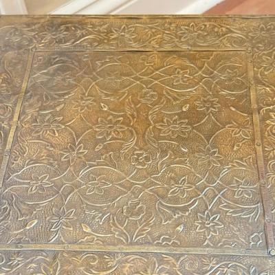 LOT 438F: Fireplace Tools, Brass Bellows & Stool