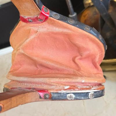 LOT 438F: Fireplace Tools, Brass Bellows & Stool