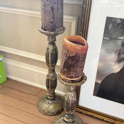 LOT 461F: “Gavroche” by Thierry Poncelet Print w/ Candlestick Trio