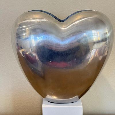 LOT 462F: Nambé Heart Dish, Paperweight, Heart Candles & More