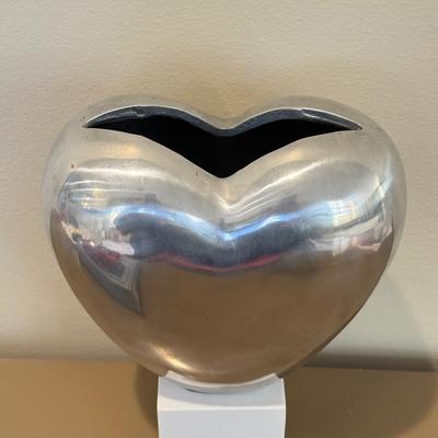 LOT 462F: Nambé Heart Dish, Paperweight, Heart Candles & More