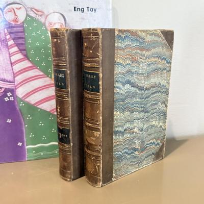 LOT 463F: Signed Sansone Pottery Head, Antler Style Brass Ashtray, Antique Books & More