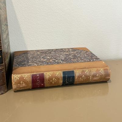 LOT 464F: Antique Books, Seiko Clock & Lions Head