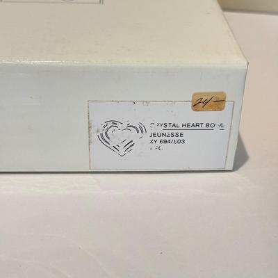 LOT 468F: I Heart You: Crystal Heart Bowls, Votives & Glass Coasters