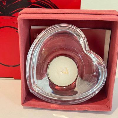 LOT 468F: I Heart You: Crystal Heart Bowls, Votives & Glass Coasters