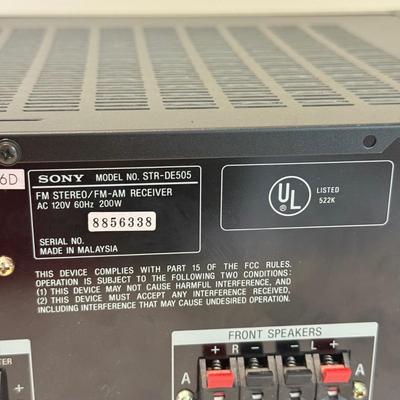 LOT 470F: Sony FM Stereo/AM-FM Receiver STR-DE505