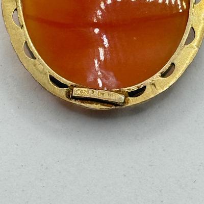 LOT 474J: 10kt Gold Cameo (3.05g) & Larger 925 Sterling Silver Cameo (6.2g)