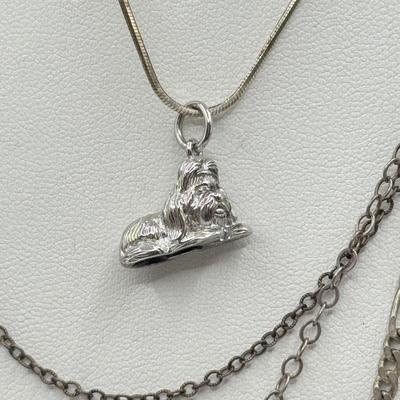 LOT 476J: 925 Sterling Jewelry Collection: Heart, Dog Necklaces (32.94g)