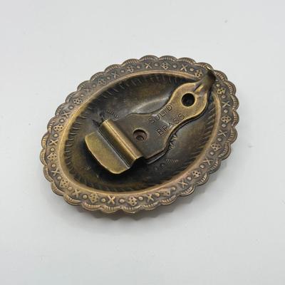 LOT 479J: Bulgari Mirror, Vintage Calla Lilly Hair Comb & Brass Belt Buckle