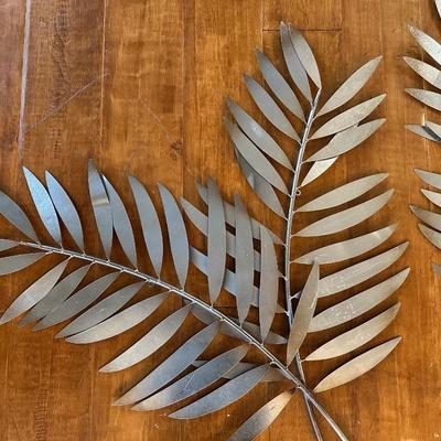 Pair of Metal Palm Leaf Wall Sculptures