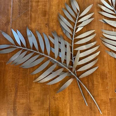 Pair of Metal Palm Leaf Wall Sculptures