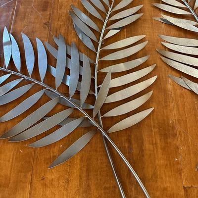 Pair of Metal Palm Leaf Wall Sculptures