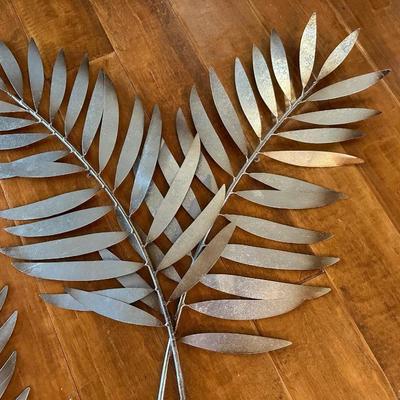 Pair of Metal Palm Leaf Wall Sculptures
