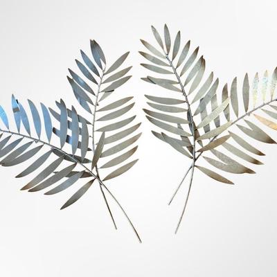 Pair of Metal Palm Leaf Wall Sculptures