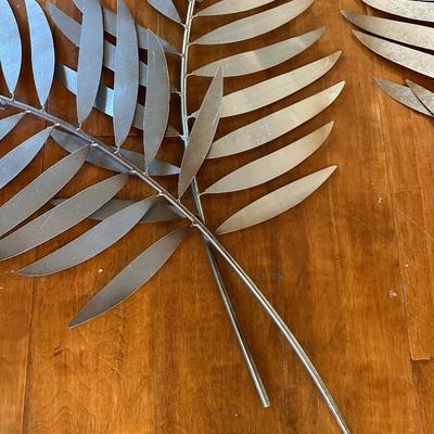 Pair of Metal Palm Leaf Wall Sculptures