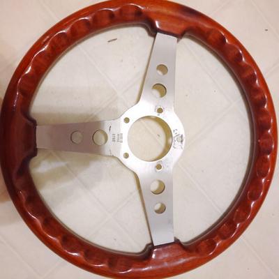 wooden steering wheel
