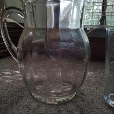 Pitcher with Libbey Cups