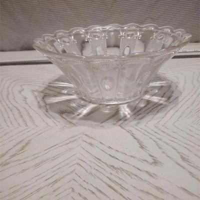 Round glass serving bowl