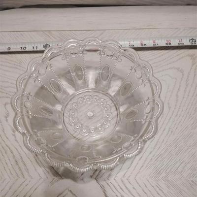 Round glass serving bowl