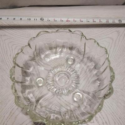 footed glass bowl
