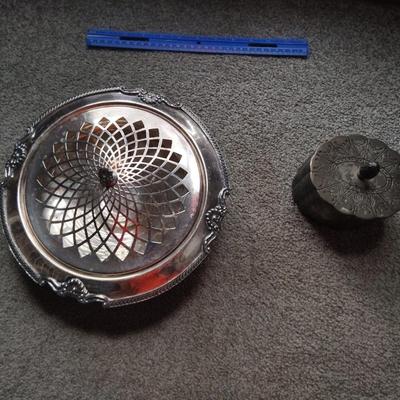 Vintage silver plated Trinket Box & Serving Bowl w/lid