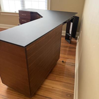 BDi Sequel Glass Top Corner Desk