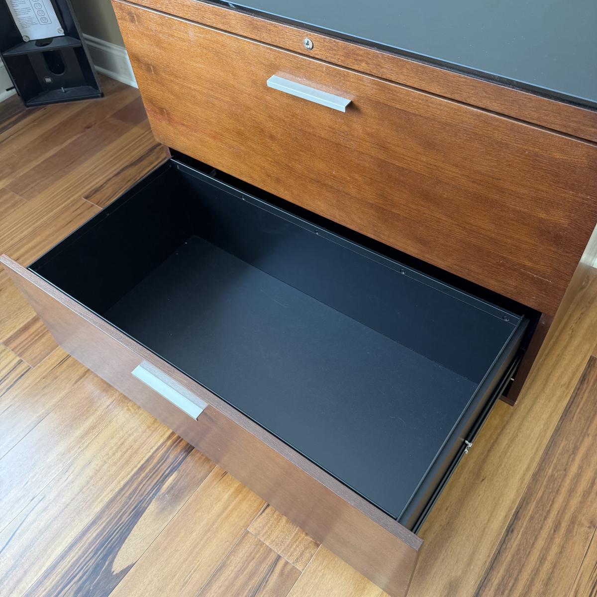 BDi Sequel Glass Top Corner Desk