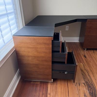 BDi Sequel Glass Top Corner Desk