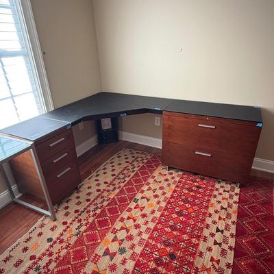 BDi Sequel Glass Top Corner Desk