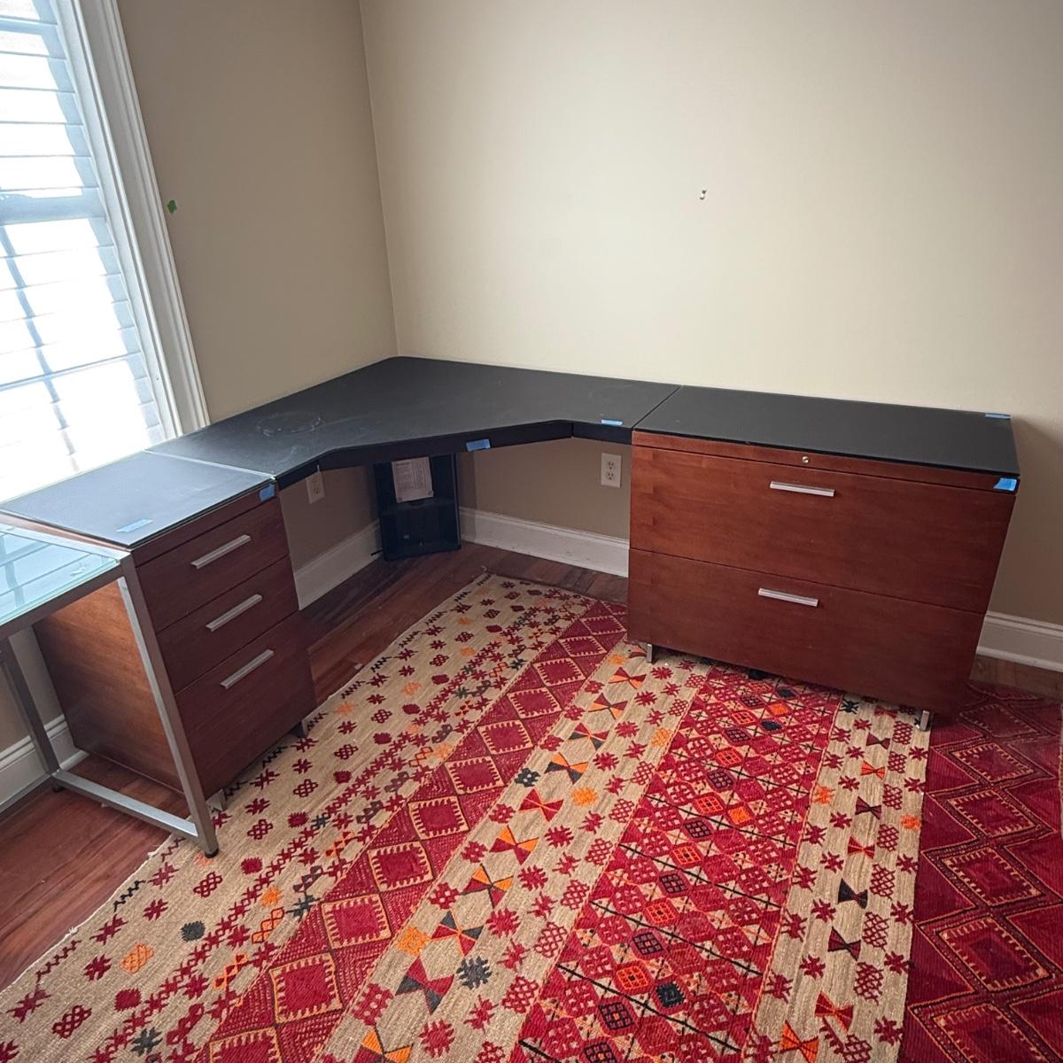 BDi Sequel Glass Top Corner Desk