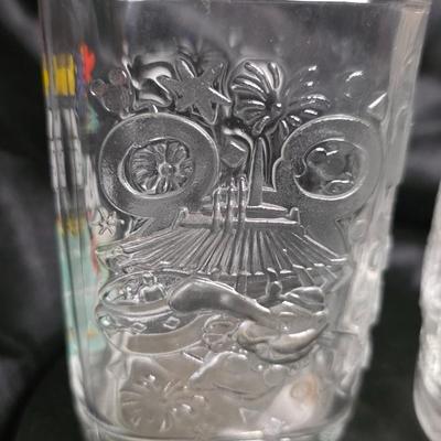 Vintage Walt Disney World Millennium Celebration Glasses (Pair, 2000) — Mickey Fireworks & Magic Kingdom Relief