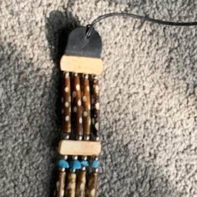 Handmade Multi-Strand Beaded Choker – Turquoise & Wood Accents