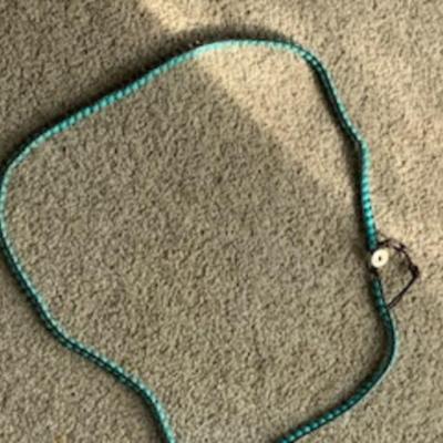 Teal Tether: Braided Rope Necklace