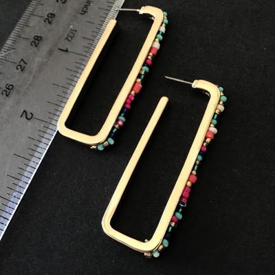 Super cute BoHo, gold, town Square hoop earrings