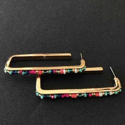 Super cute BoHo, gold, town Square hoop earrings
