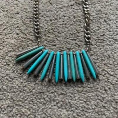 Turquoise Fan Pendant Necklace