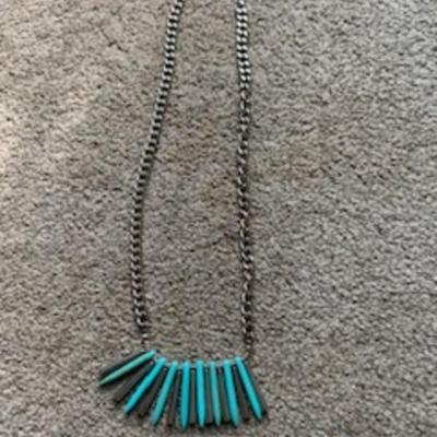 Turquoise Fan Pendant Necklace