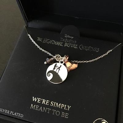 Nightmare before Christmas we’re simply meant to be necklace, rose gold, toned, heart find silver plated necklace