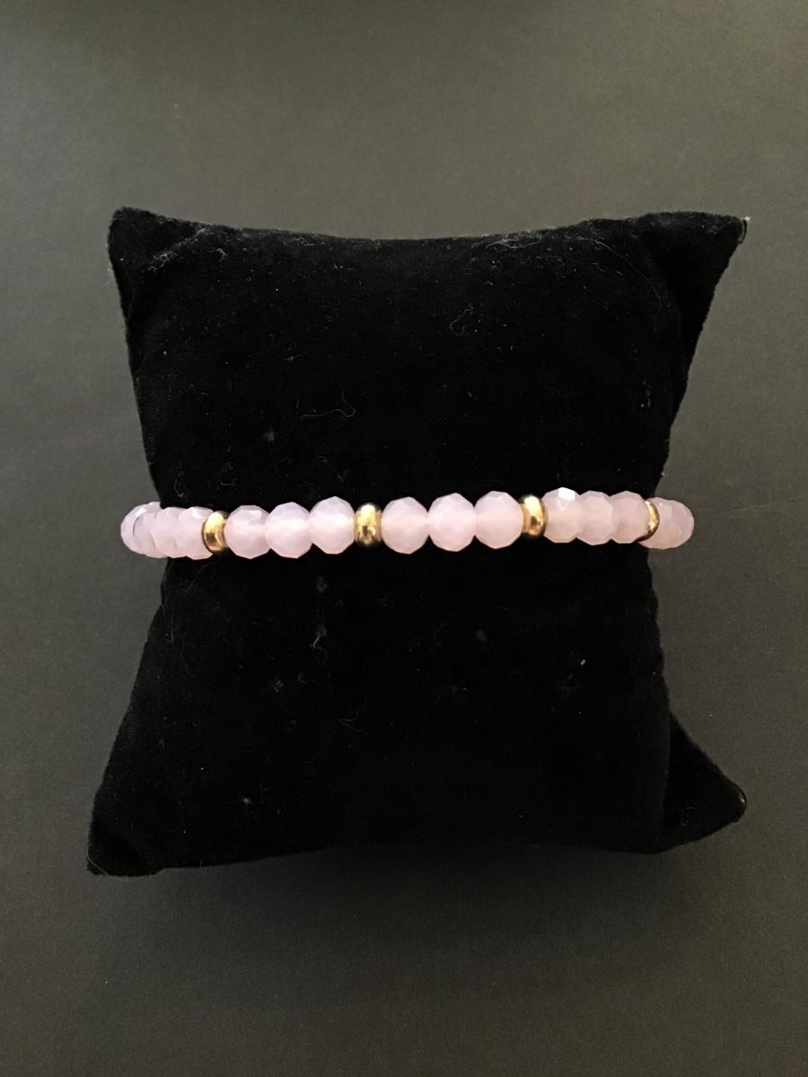 Pink faceted stretch bracelet