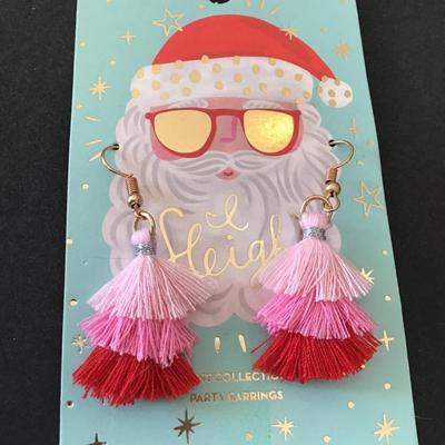 Super cute tassel Christmas party earrings