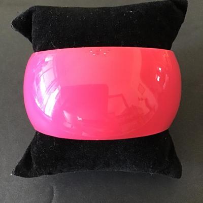 Hot pink acrylic cuff bracelet