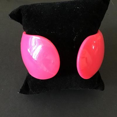 Hot pink acrylic cuff bracelet