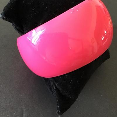 Hot pink acrylic cuff bracelet