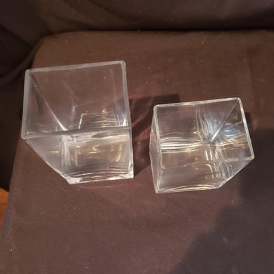 F.B. Roger's Silver Co Centerpiece Bowl & More Clear Glass Vases (DR-KD)