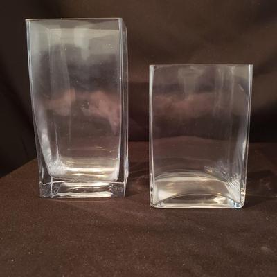 F.B. Roger's Silver Co Centerpiece Bowl & More Clear Glass Vases (DR-KD)