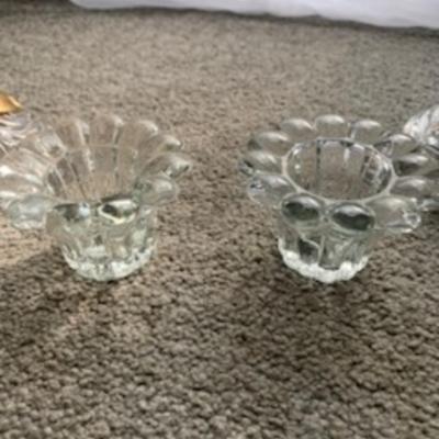 Vintage Glass Candle Holders Sets