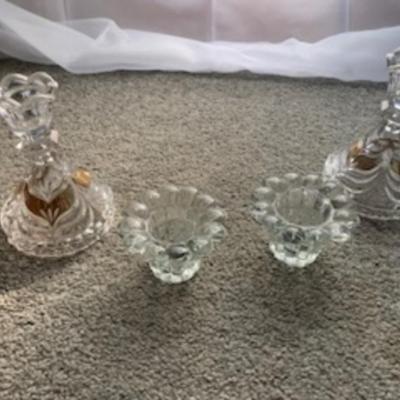 Vintage Glass Candle Holders Sets